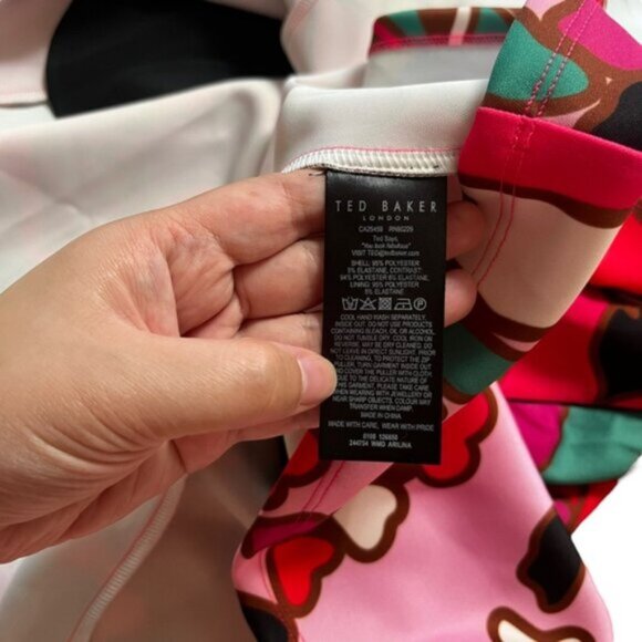 Ted Baker Floral Arilina Pinata Pipe Detail Skater Dress - Picture 5 of 9